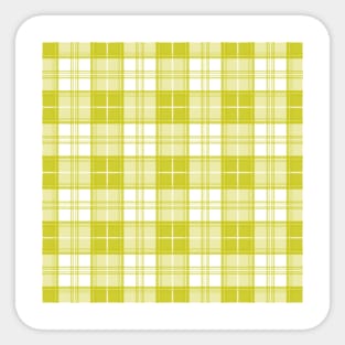 Yellow White Tartan Pattern yxm0uat9 Sticker